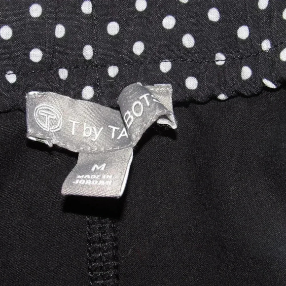 T by TALBOTS Black White Polka Dot Pull-On Skort Skirt Shorts Size M - Picture 8 of 9